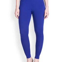 LYRA Women Blue Solid Ankle Length Winter Leggings-picture-34