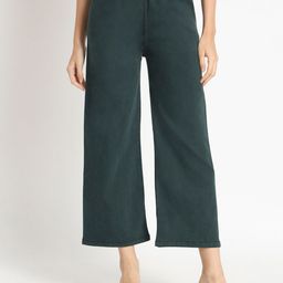 BAESD Women Flared Mid-Rise Plain Cotton Trousers-picture-33