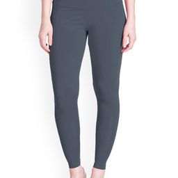 LYRA Women Grey Solid Cotton Ankle-Length Leggings-8