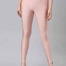 TWIN BIRDS Women Pink Solid Ankle-Length Shimmer Legging-picture-50