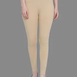 SPIFFY Women Beige Solid Ankle-Length Leggings-image-45