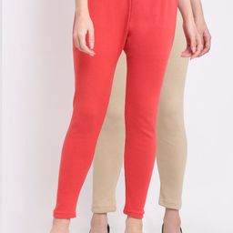TAG 7 Women Pack Of 2 Solid Ankle-Length Leggings-picture-13