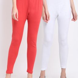 TAG 7 Women Pack Of 2 Solid Ankle-Length Leggings-picture-22