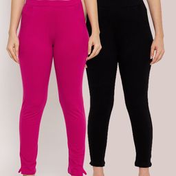 Clora Creation Women Pack Of 2 Solid Ankle-Length Leggings-image-55