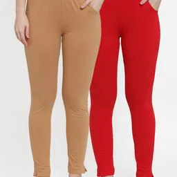 TAG 7 Women Pack of 2 Solid Ankle-Length Leggings-image-45