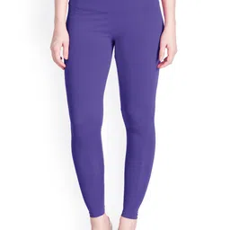 LYRA Women Violet Solid Ankle Length Leggings-image-29