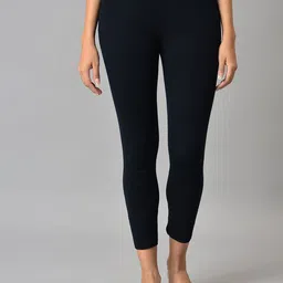 W Women Blue Solid Acrylic Ankle Length Thermal Bottom-image-57