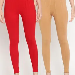 TAG 7 Women Pack of 2 Solid Comfort Fit Ankle Length Leggings-image-82