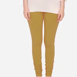 Vami Women Gold Solid Churidar-Length Leggings-image-70