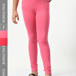BAESD Girls Pack Of 2 Super Churidar-Length Leggings-image-85