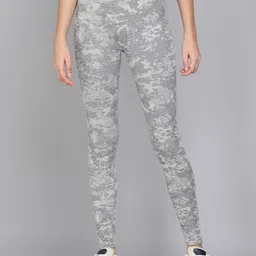 KOBO Women Black Printed Ankle-Length Tights-40