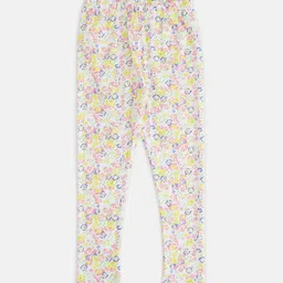 Pantaloons Junior Girls Off White & Yellow Printed Leggings-picture-42