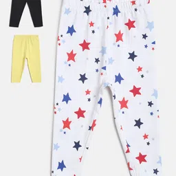 MINI KLUB Infant Girls Pack Of 3 Printed Leggings-picture-4