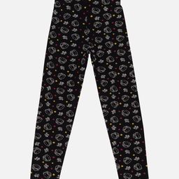 Bodycare Kids Girls Black & White Printed Cotton Leggings-picture-2