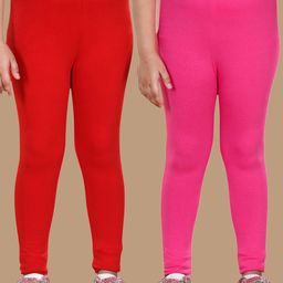 StyleStone Girls Pack Of 2 Solid Cotton Leggings-image-106