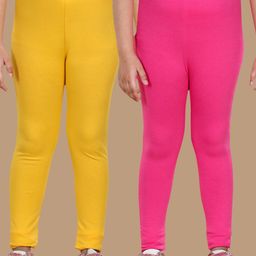 StyleStone Girls Pack Of 2 Solid Cotton Leggings-image-44