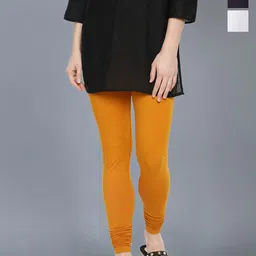 Dollar Missy Pack Of 3 Cotton Churidar Leggings-image-17