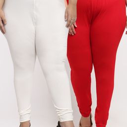 TAG 7 PLUS Women Pack Of 2 Solid Plus Size Leggings-image-56