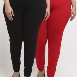 TAG 7 PLUS Women Pack Of 2 Solid Plus Size Leggings-picture-16
