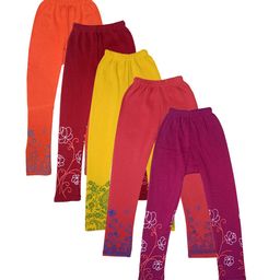 IndiWeaves Girls Pack Of 5 Printed Leggings-picture-10