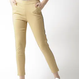 Xpose Women Tan Brown Solid Skinny-Fit High Rise Jeggings-picture-4