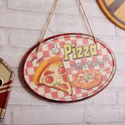 eazywagon Pink Metal High Quality Pizza Wall Hanging-picture-49