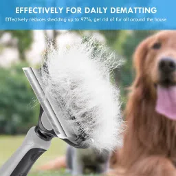 qpets Dogs Comb 2 in 1 Deshedding Tool & Dematting Undercoat Rake for Mats Plain/ Bristle Brushes forDog image 3