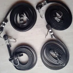 long lasting elastic bungee Rope, Shock Cord Cable Metal Hooks Bikes rope 4pc Black-10