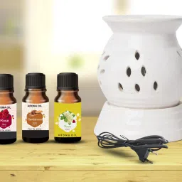 PEEPRESION A-Round Electric Oil Diffuser With 3-Fragrance Aroma Oil (10ml Each) Scented Aroma Oil Diffuser | Night Lamp For Home, Spa, Bedroom, Temple Diffuser-16