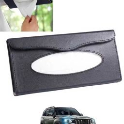 Black Leatherite Rectangle Shape Fancy Design Tissue Dispencer For Car-159 Vehicle Tissue Dispenser-13
