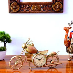 craft tree Bike Gold Iron Table Clock-picture-19
