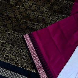 Temple Border, Solid/Plain Sambalpuri Silk Blend Saree-image-60