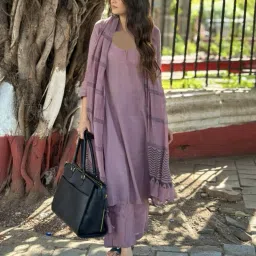 Women Cotton Rayon Kurti Pant Dupatta Set-image-9