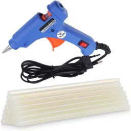 BLUE MINI 20W 20 WATT (ON OFF SWITCH & INDICATOR) HOT MELT GUN WITH FREE 10 GLUE STICKS Standard Temperature Corded Glue Gun-12
