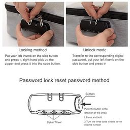zenovista Document Bag with Lock,Fireproof 3-Layer File Storage Case with Water-Resistant Zipper,Document Safe Portable Travel Home Organizer Bag for Laptop,Files,Certificates[BLACK] image 5