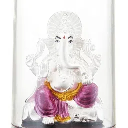 999 Pure Silver Ganesha/Vinayaka Beautiful Idol/Statue/Murti with Acrylic Base Decorative Showpiece - 12 cm-image-39