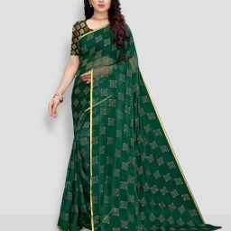 Embellished, Printed Bollywood Chiffon Saree-picture-20