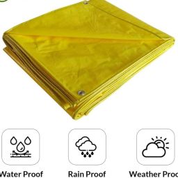 12ftx15ft Waterproof Tarpaulin Sheet (180 GSM) – Yellow Tent - For construction work, pickup truck covers, cement ,raw material cover, two-wheeler cover-image-22