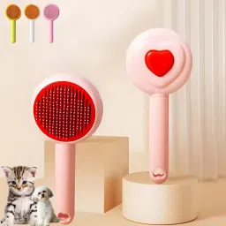 Fancy Slicker Gentle Pet Grooming Brush with One-Click Hair Removal Slicker Brushes forDog & Cat-38