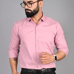 Men Slim Fit Solid Spread Collar Formal Shirt-image-82