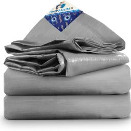 18FTX12FT-120GSM-SILVER Tarpaulin Tent - For Truck body, Car, Bike, Grain Covers, Pond Liners, Poultry Curtains,-image-18