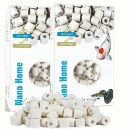 Aquatic Remedies (Pack Of 2*500G) Nano Ceramic Rings with Net Bag Fluidized Aquarium Filter-image-74