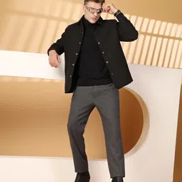 chkokko Tweed Solid Coat For Men-picture-23