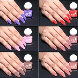 Glossy finish formula 6 piece shine Nail lacquer kit Multicolor 3-image-29