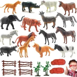 Realistic Farm Animal Toys for Kids Set of 32PC PVC Quality Mixed Animal Figures-image-2