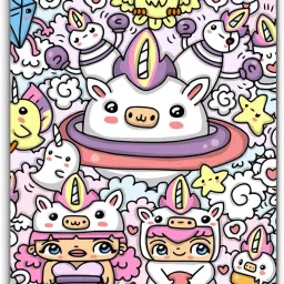 "Unicorn" Printed Exampad/Clipboard for kids, students, office use etc_039-7