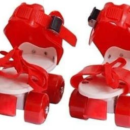 Adjustable Red Colour Quad Shoe Roller Skates For Boys And Girls. In-line Skates - Size 5-11 UK-image-1