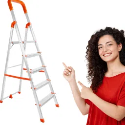 5 Steps Ladder For Home With 400 Kgs Load Capacity & Anti-Skid Shoes Aluminium Ladder-54
