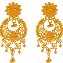 PC Chandra Jewellers Yellow Gold 22kt Jhumki Earring-image-51