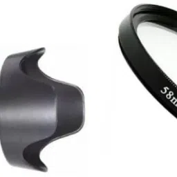 BOOSTY 58MM Reversible Flower Lens Hood , EOS 18-55MM Lens 55-250MM with uv filterLens Hood-image-38